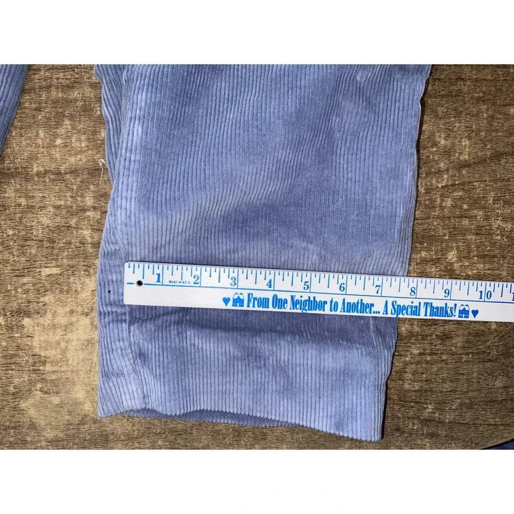 Women's Lauren Ralph Lauren Light Blue Velour Corduroy Pants SZ 14‎ ALTERED